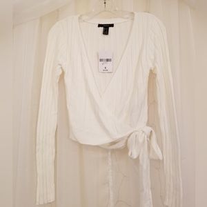 NWT Forever21 Cream Wrap Crop Top